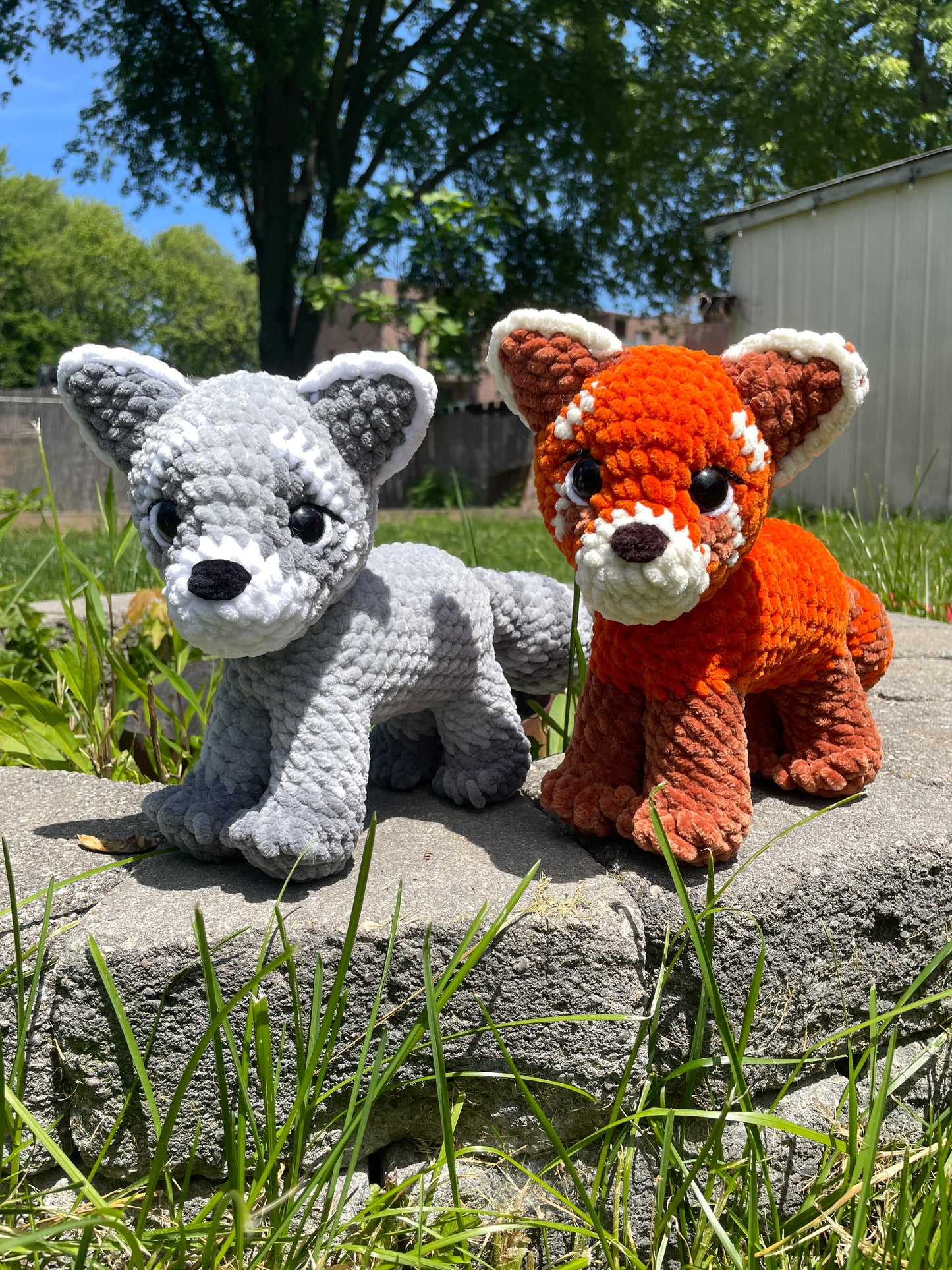 DIGITAL PDF | 2in1 Low Sew Standing Raccoon & Red Panda Crochet Amigurumi Pattern