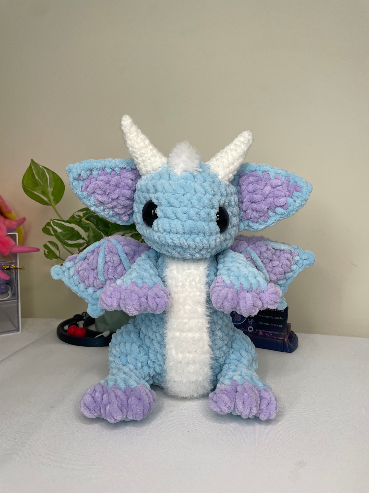 Blue & Purple Dragon Amigurumi
