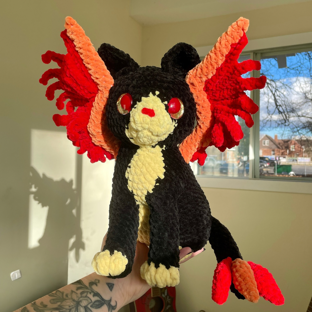 Fire Cat Dragon Amigurumi