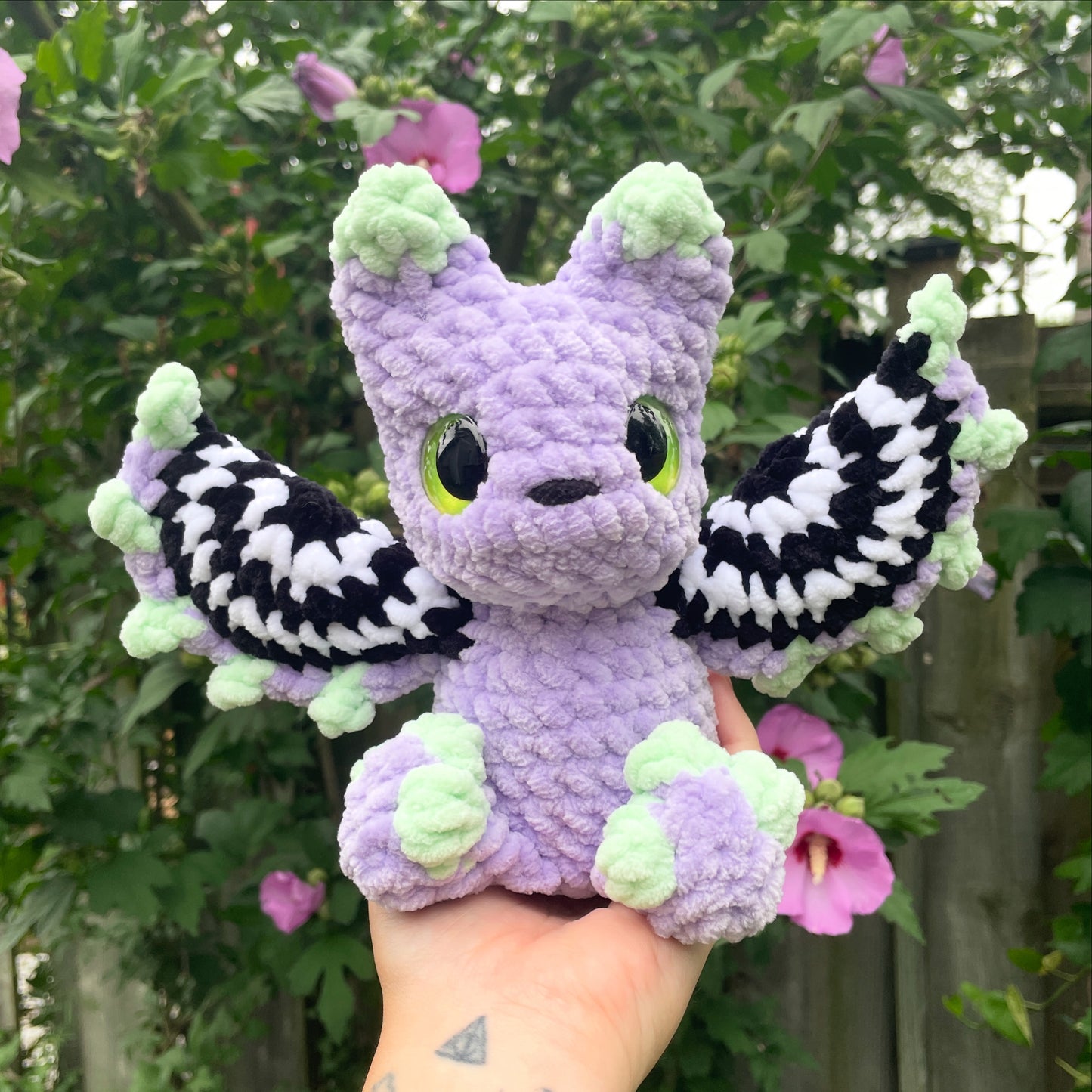 Purple & Green Bat Amigurumi