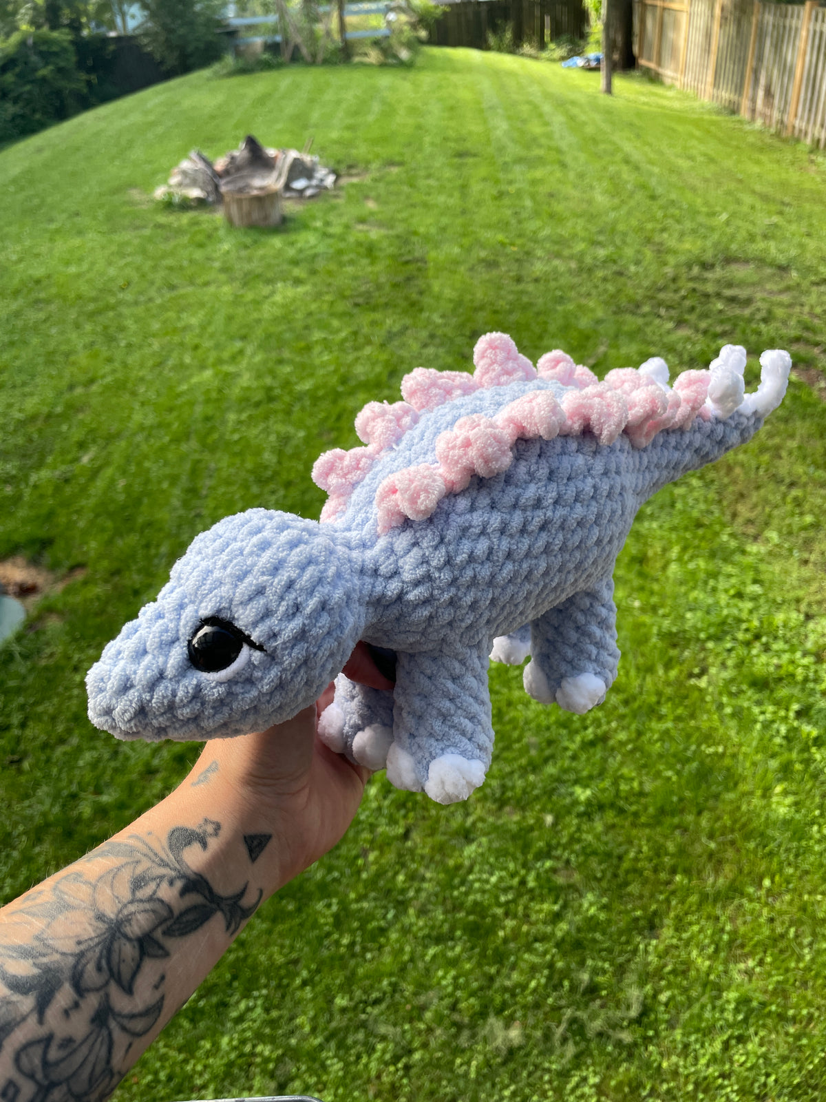 Blue Stegosaurus Amigurumi
