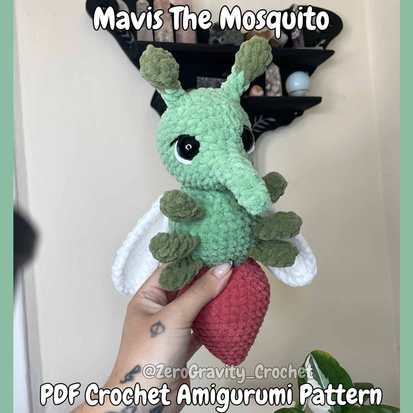 DIGITAL PDF | Mavis The Mosquito Low Sew Crochet Amigurumi Pattern