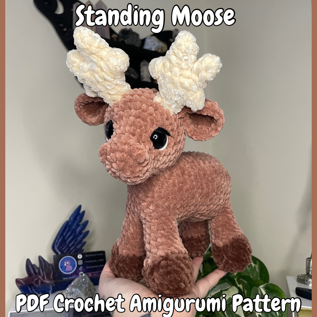 DIGITAL PDF | Standing Moose Crochet Amigurumi Pattern