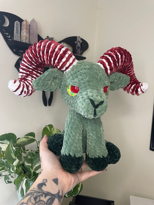 Grumpy Holiday Ram Amigurumi