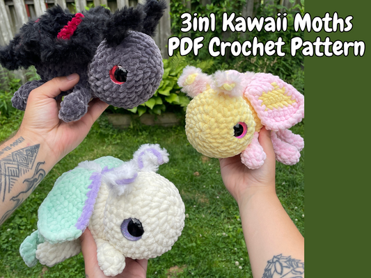 DIGITAL PDF | 3in1 Kawaii Moths