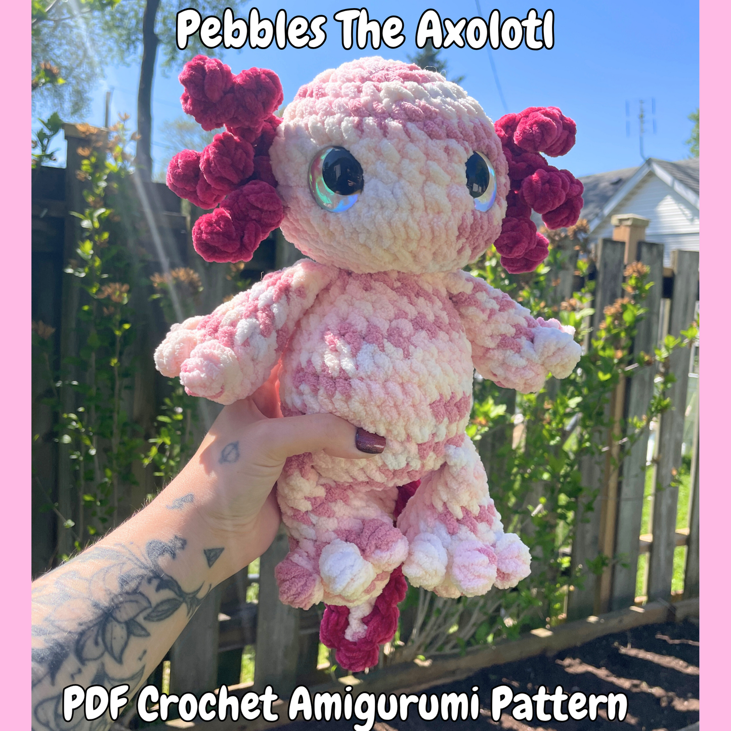 DIGITAL PDF | Pebbles The Axolotl Crochet Amigurumi Pattern