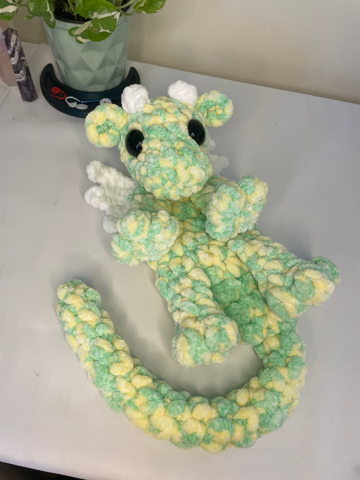 Lemon Lime Dragon Snuggler Amigurumi