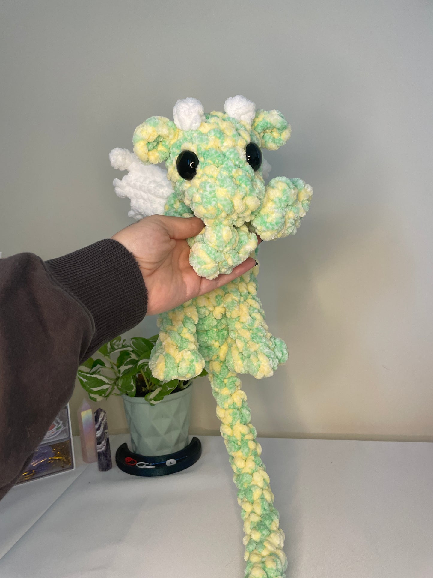 Lemon Lime Dragon Snuggler Amigurumi