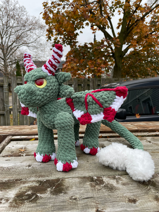 Grumpy Christmas Dragon Amigurumi