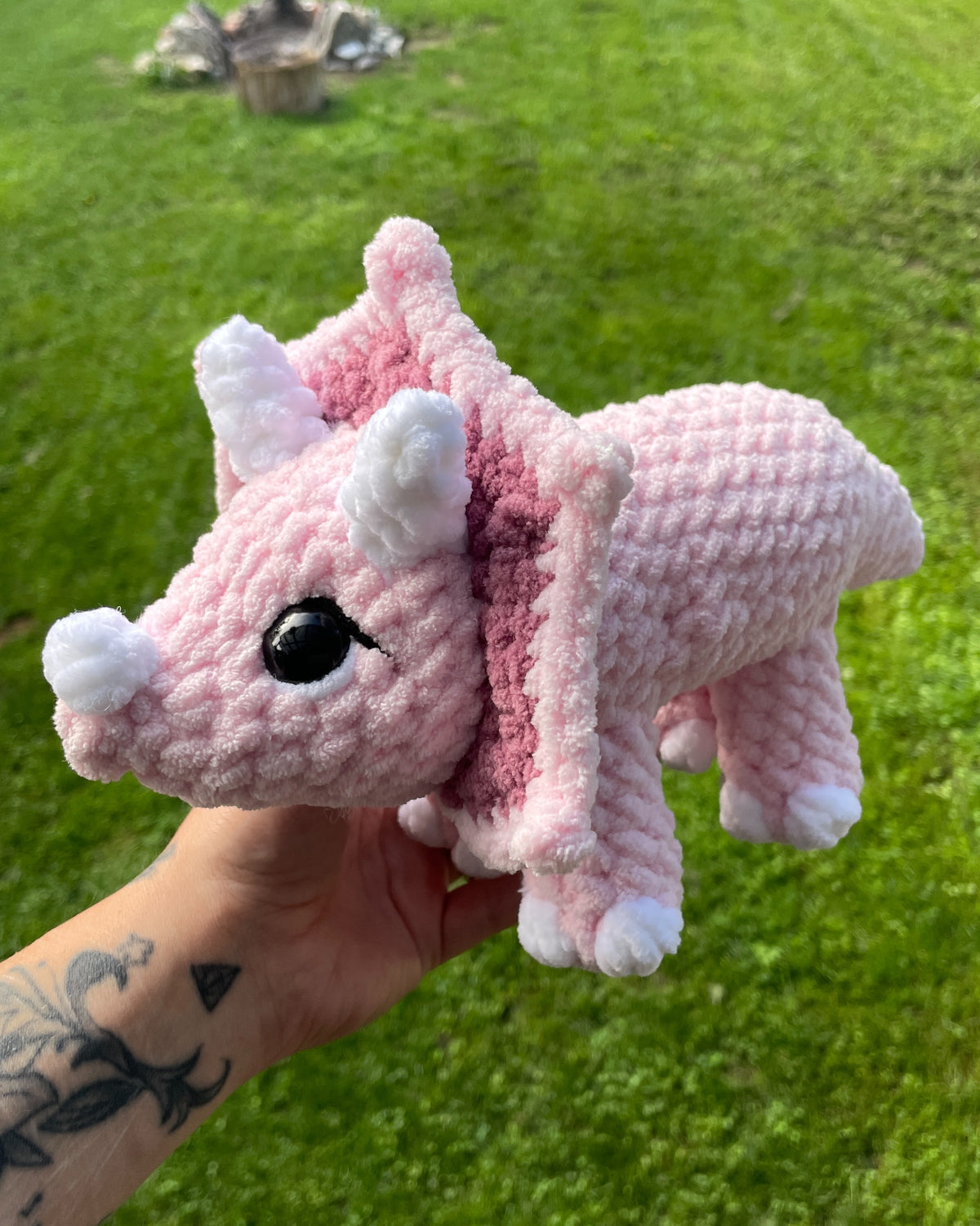 Pink Triceratops Amigurumi