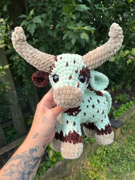 Mint Chip Cow Amigurumi