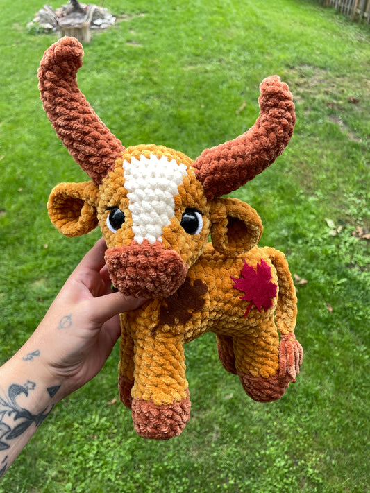 Autumn Leaves Longhorn Amigurumi