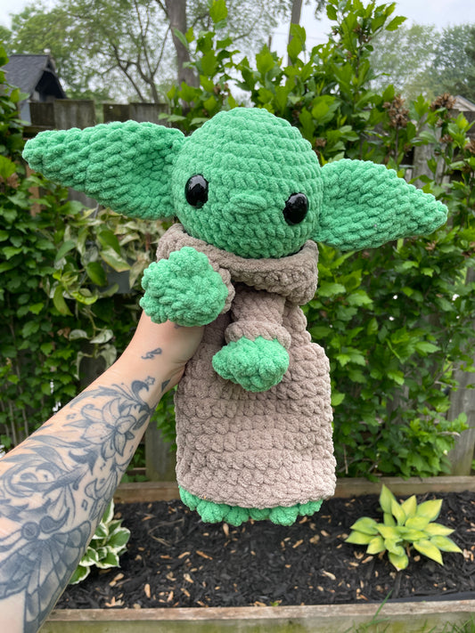 Green Alien Snuggler Amigurumi