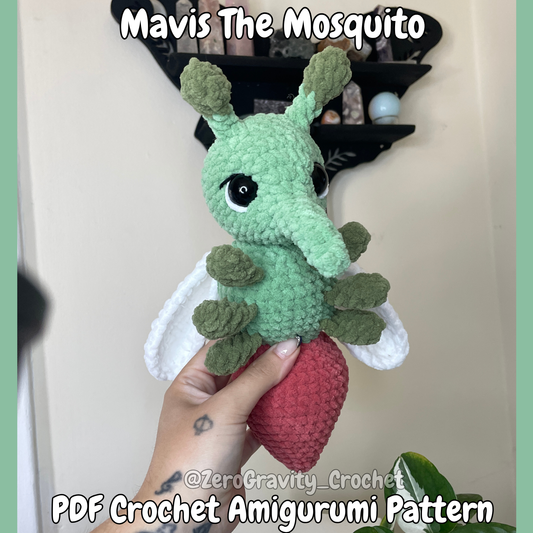 DIGITAL PDF | Mavis The Mosquito Low Sew Crochet Amigurumi Pattern