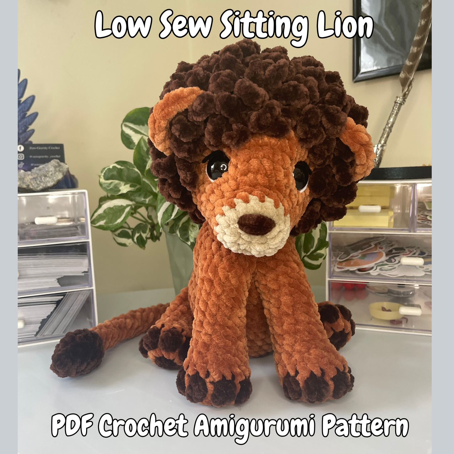 DIGITAL PDF | Sitting Lion Crochet Amigurumi Pattern