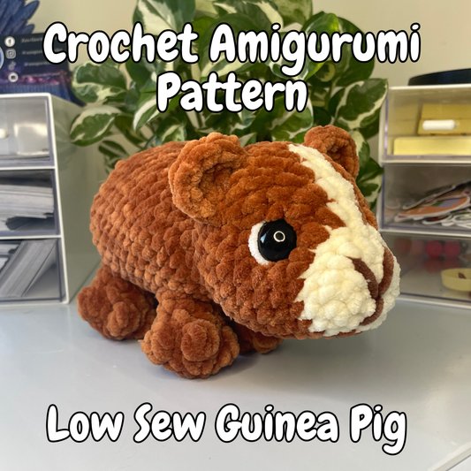 DIGITAL PDF | Low Sew Guinea Pig Crochet Amigurumi Pattern