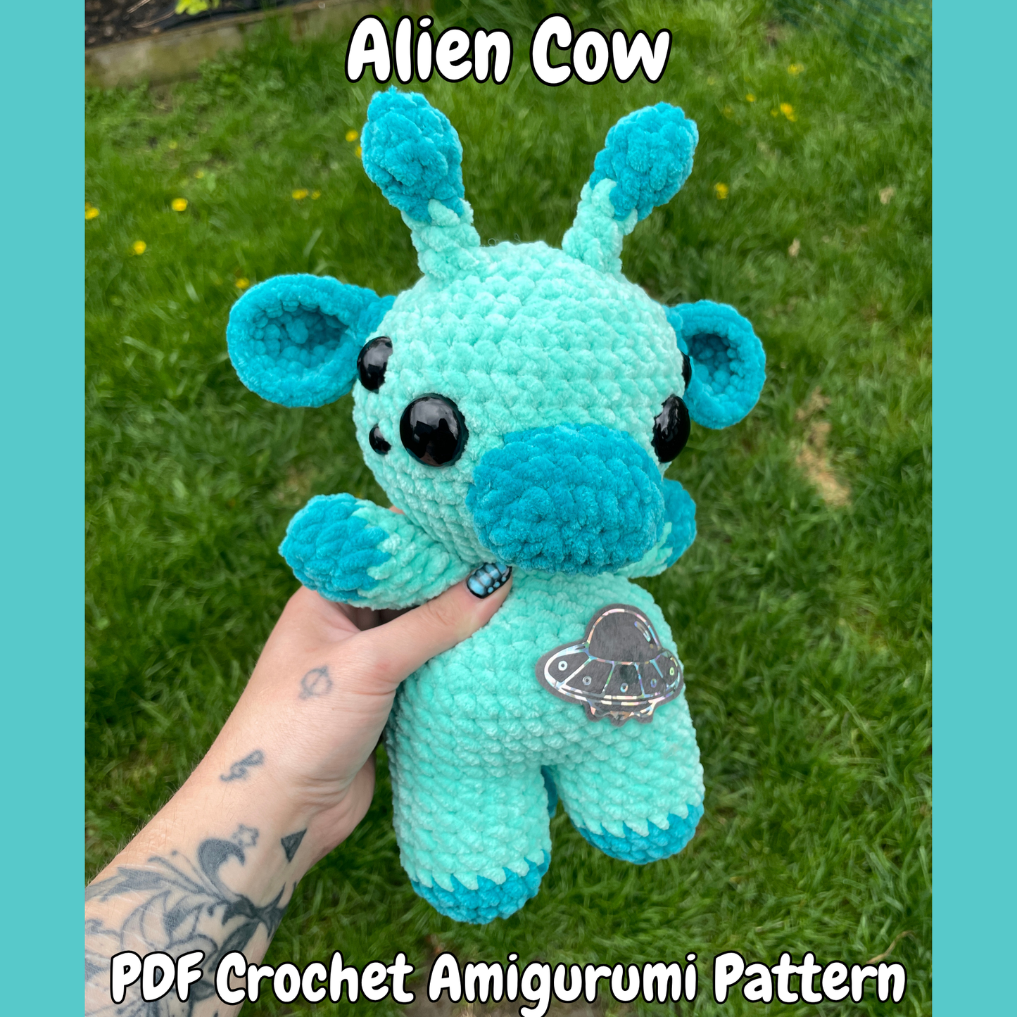 DIGITAL PDF | Alien Cow Crochet Amigurumi Pattern, Low Sew, Beginner Friendly