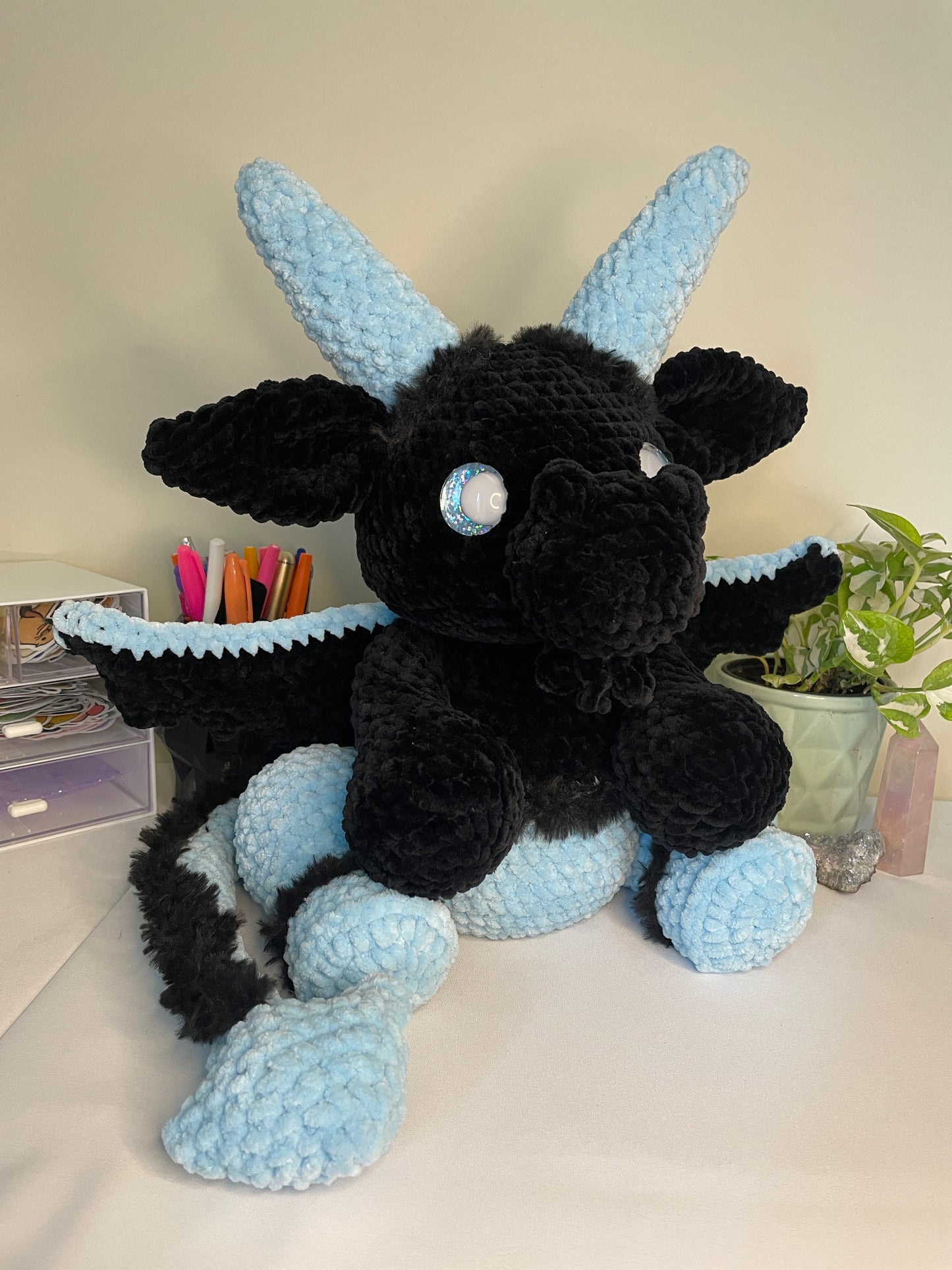 Blue & Black Baphomet Amigurumi