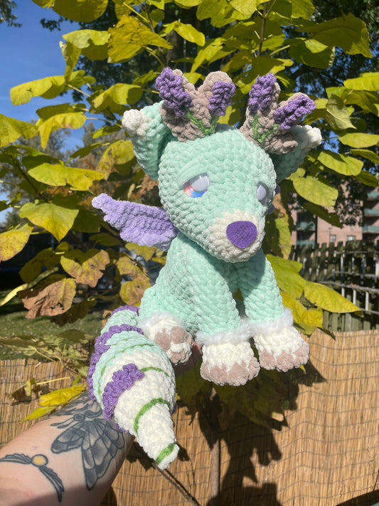 Lavender Fox Dragon Amigurumi