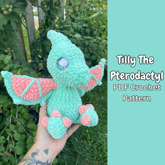 DIGITIAL PDF | Tilly The Pterodactyl Crochet Amigurumi Pattern