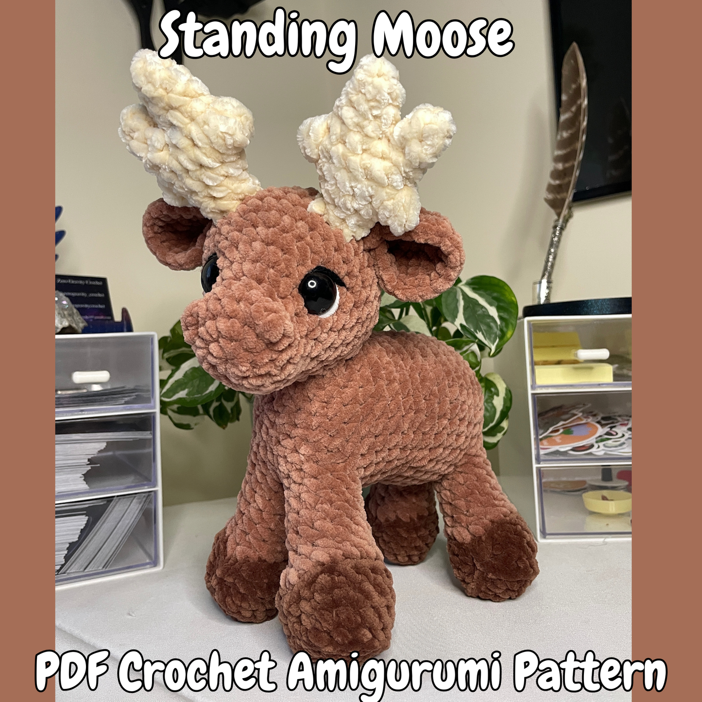 DIGITAL PDF | Standing Moose Crochet Amigurumi Pattern