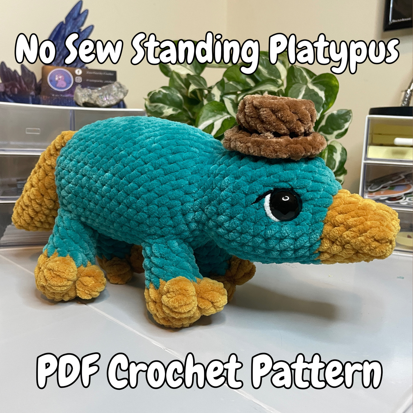 DIGITAL PDF | No Sew Standing Platypus Crochet Amigurumi Pattern