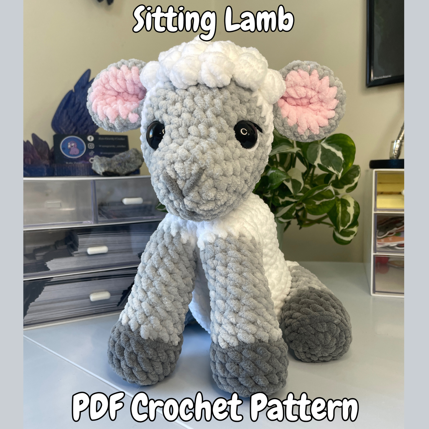 DIGITAL PDF | Sitting Lamb Sheep Crochet Amigurumi Pattern