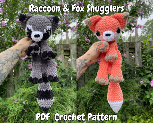 DIGITAL PDF | Raccoon & Fox Snugglers Crochet Amigurumi Pattern