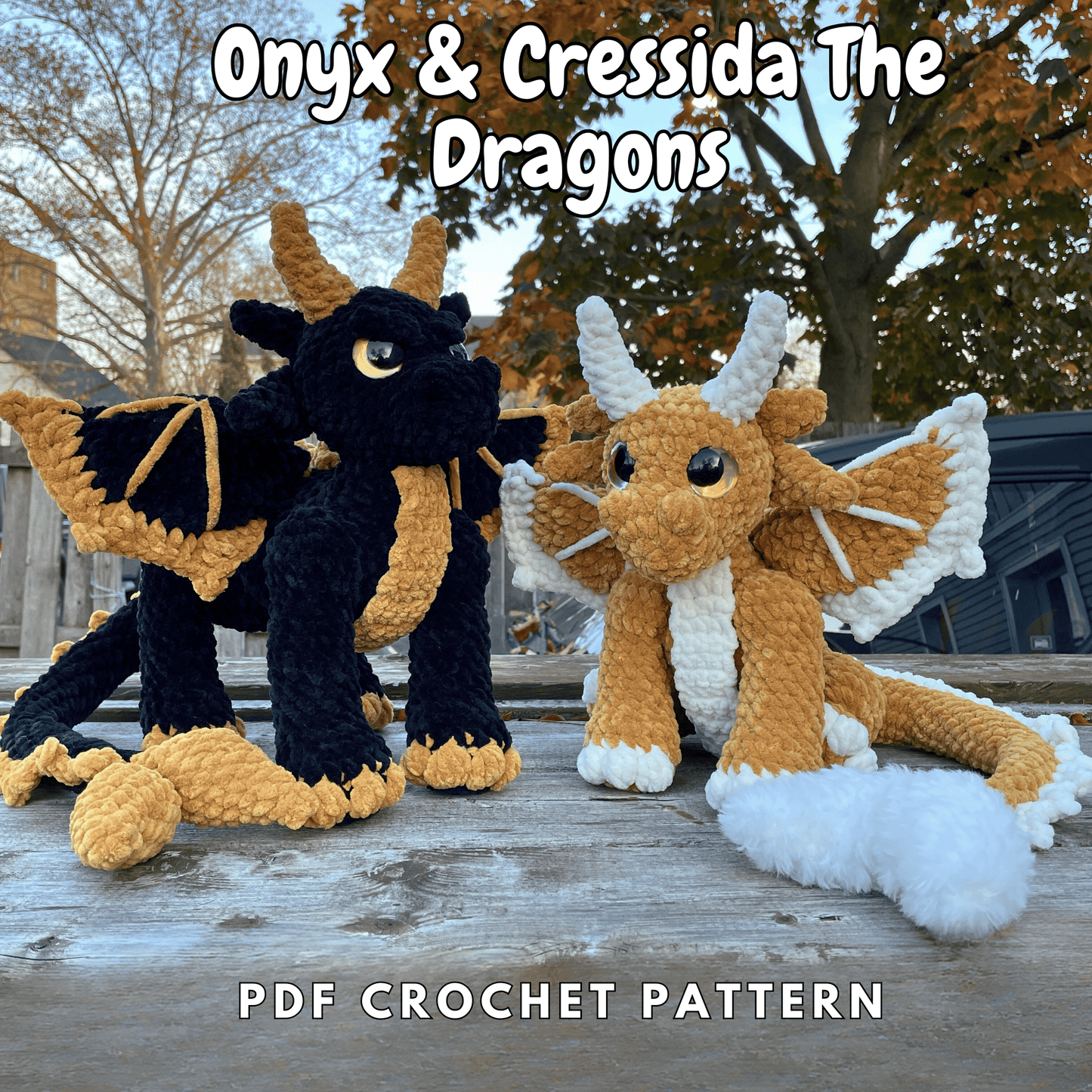 DIGITAL PDF | Cressida & Onyx The Dragons Crochet Amigurumi Pattern