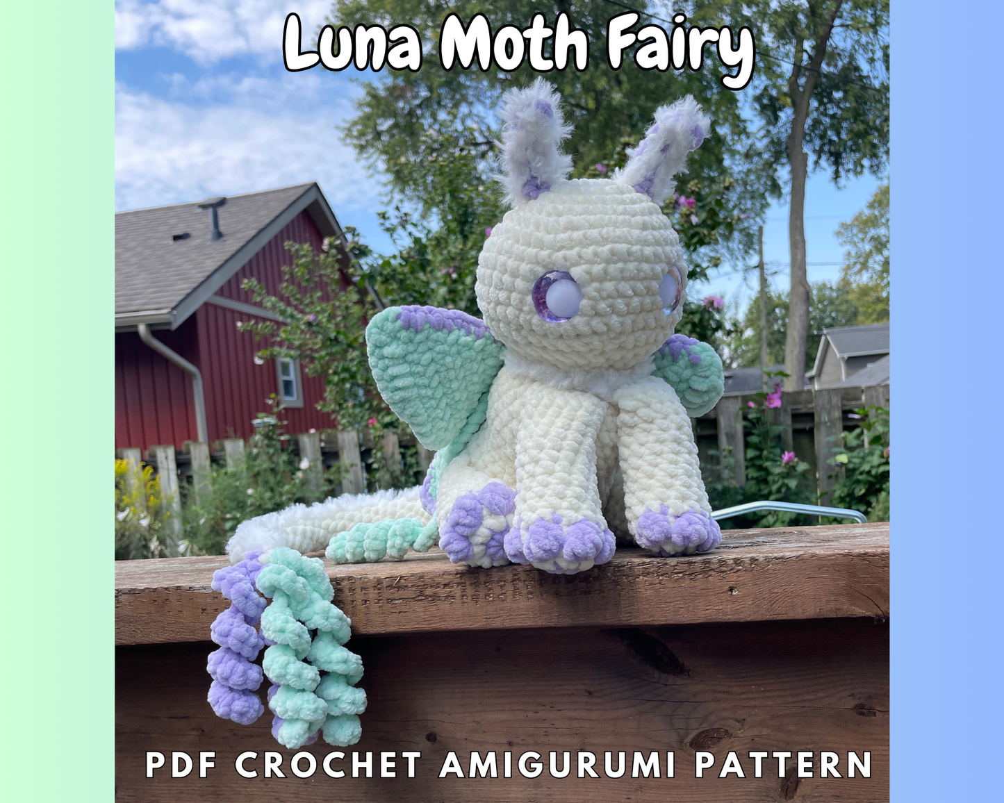 DIGITAL PDF | Luna Moth Fairy Crochet Amigurumi Pattern