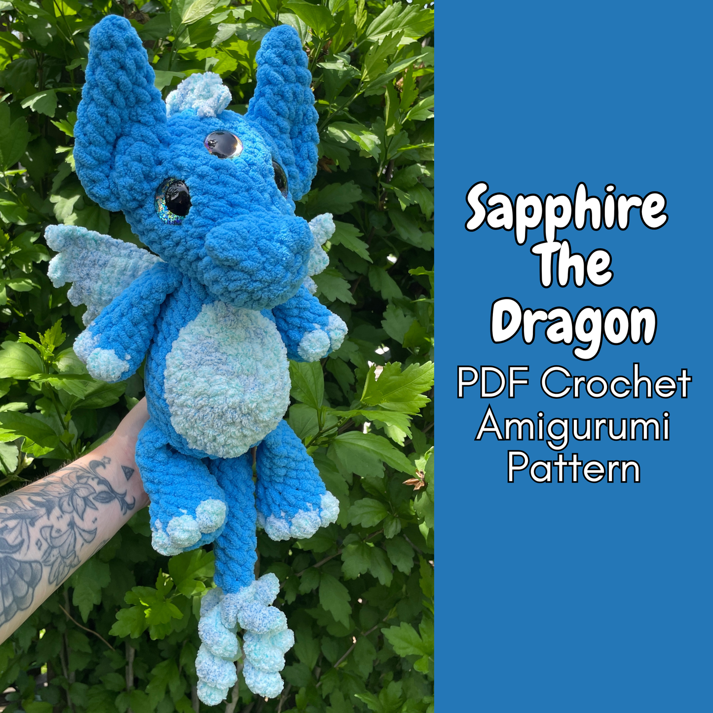 DIGITAL PDF | Sapphire The Dragon Crochet Amigurumi Pattern