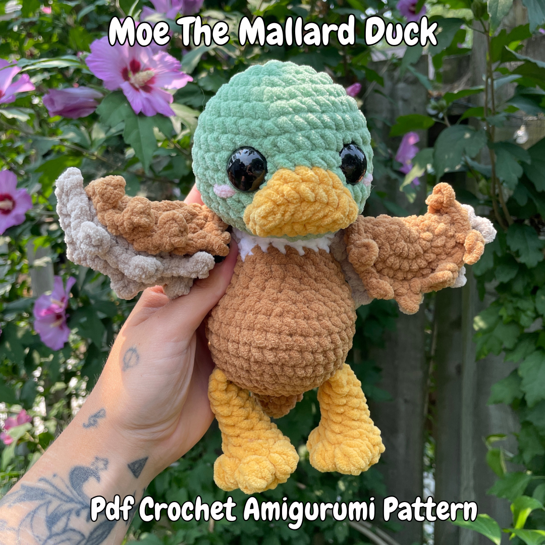 Digital PDF | Moe The Mallard | Low Sew Crochet Amigurumi Pattern